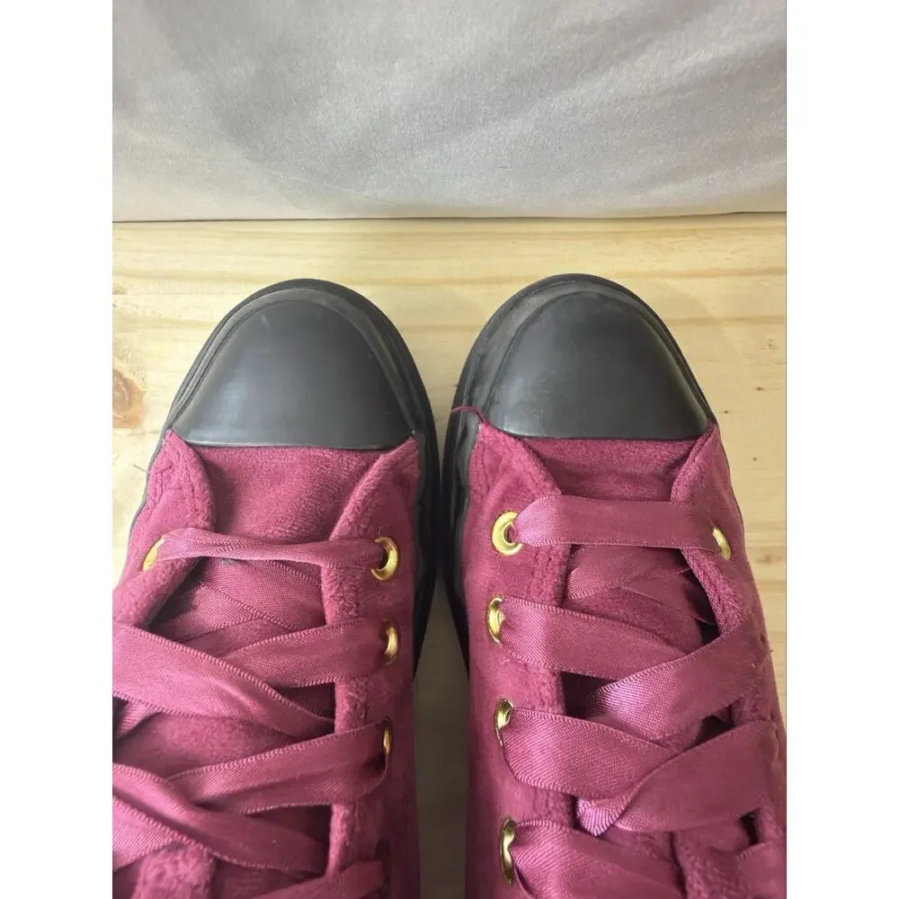Converse Chuck Taylor Lugged High Top Platform Velvet Berry Big Kids Size 3.5